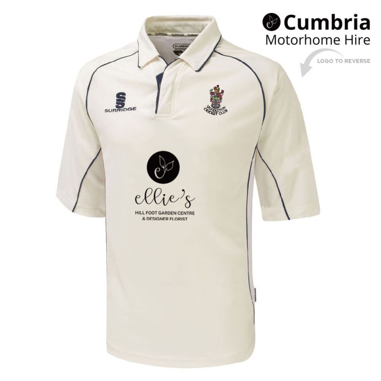 Ulverston CC - Premier 3/4 Sleeve Navy Trim Shirt