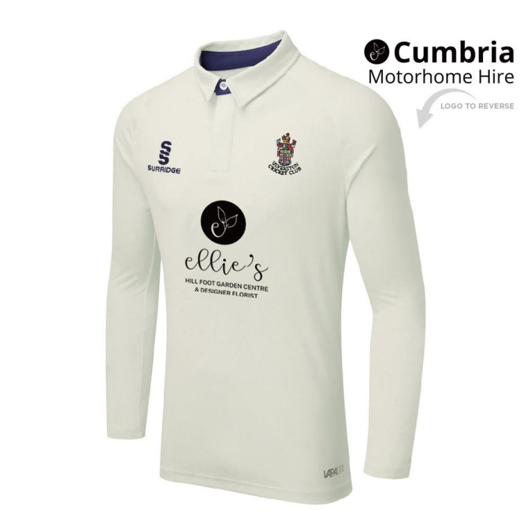 Ulverston CC - Ergo Long Sleeve Navy Trim Shirt